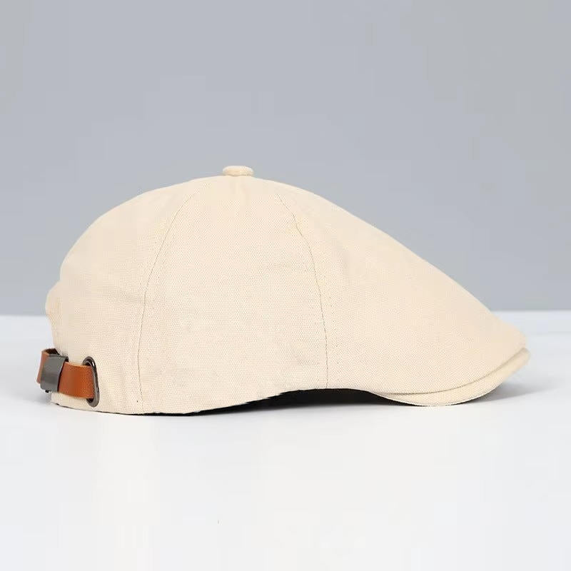 Harry Structured Flat Cap | Solid Short Brim Flat Cap