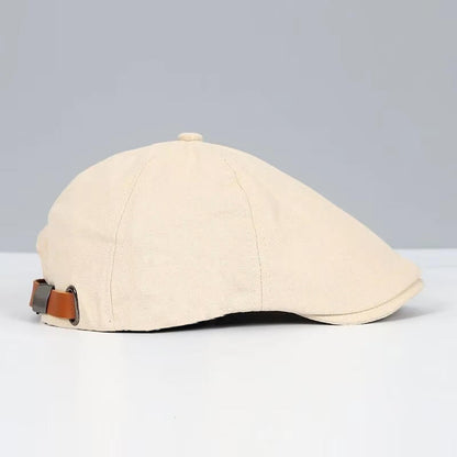 Harry Structured Flat Cap | Solid Short Brim Flat Cap