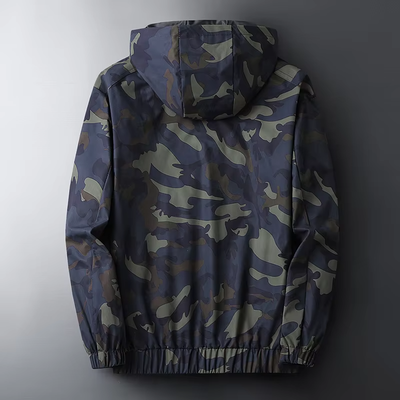 Oliver Camouflage Hooded Windbreaker | Regular Fit Hip-Length Windbreaker