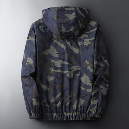 Oliver Camouflage Hooded Windbreaker | Regular Fit Hip-Length Windbreaker