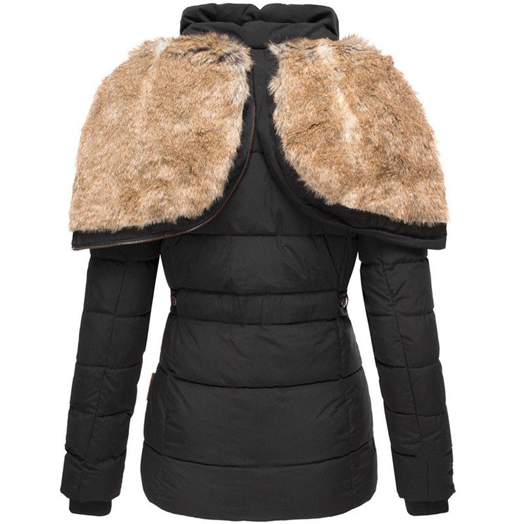 Isla Quilted Fitted Puffer Jacket | Fur Trim Hooded Puffer Jacket