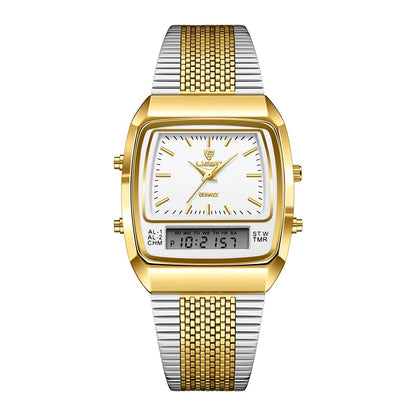 Harry Classic Retro Dual-Display Watch | Two-Tone Analog-Digital Timepiece