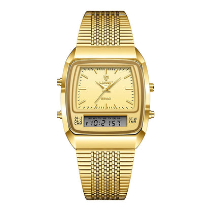 Harry Classic Retro Dual-Display Watch | Two-Tone Analog-Digital Timepiece