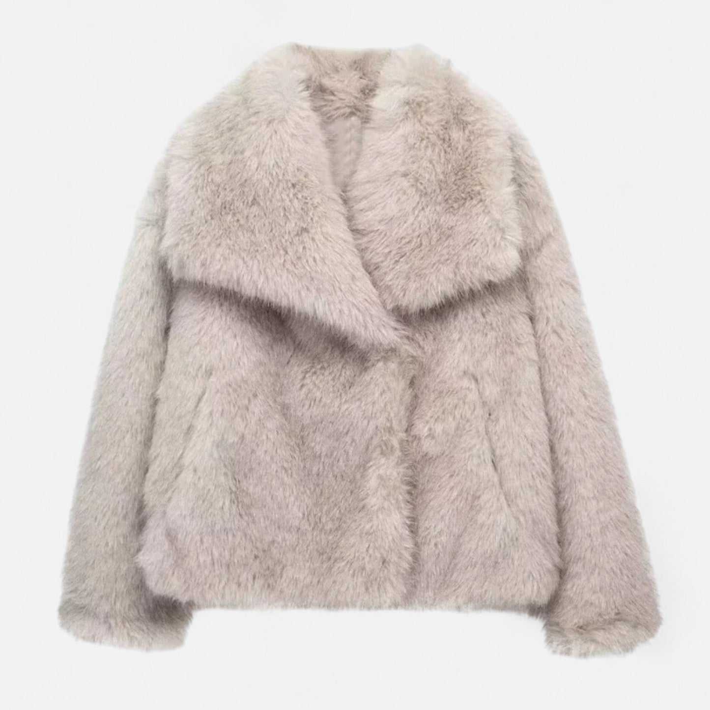 Isla Relaxed Fit Jacket | Wide Collar Fur Trim Jacket