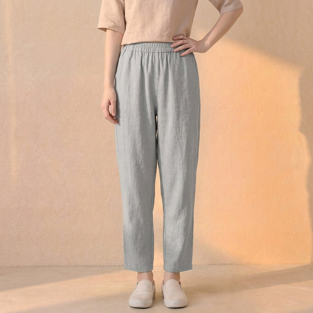 Isla Relaxed Fit Harem Pants | Elastic Waist Side Pockets Pants