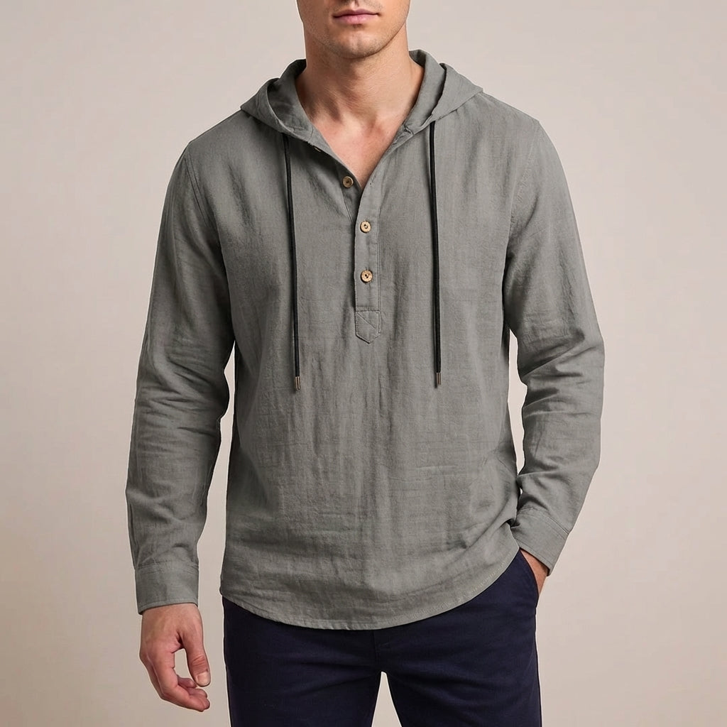 Jack Relaxed Fit Hoodie Shirt | Hooded Button Placket Shirt