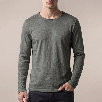 Oscar Regular Fit Long Sleeve T-Shirt | Solid Crewneck Long Sleeve T-Shirt