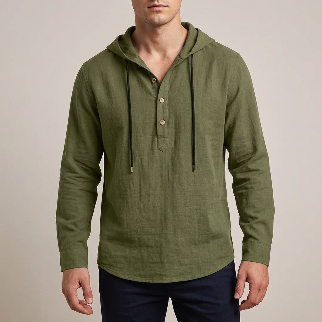 Jack Relaxed Fit Hoodie Shirt | Hooded Button Placket Shirt