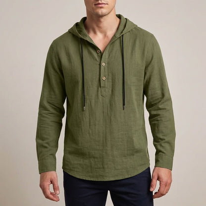Jack Relaxed Fit Hoodie Shirt | Hooded Button Placket Shirt