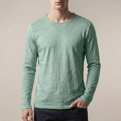 Oscar Regular Fit Long Sleeve T-Shirt | Solid Crewneck Long Sleeve T-Shirt