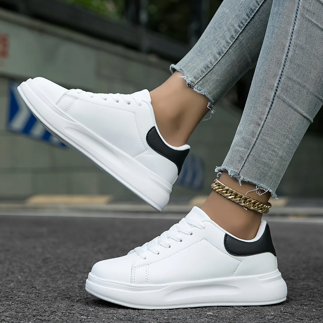 Veronica Leather Orthopedic Lace-Up Sneakers | Platform Sole Sneakers