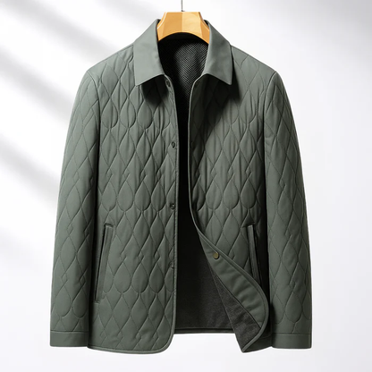 Arthur Quilted Jacket | Collared Snap Button Hip-Length Jacket