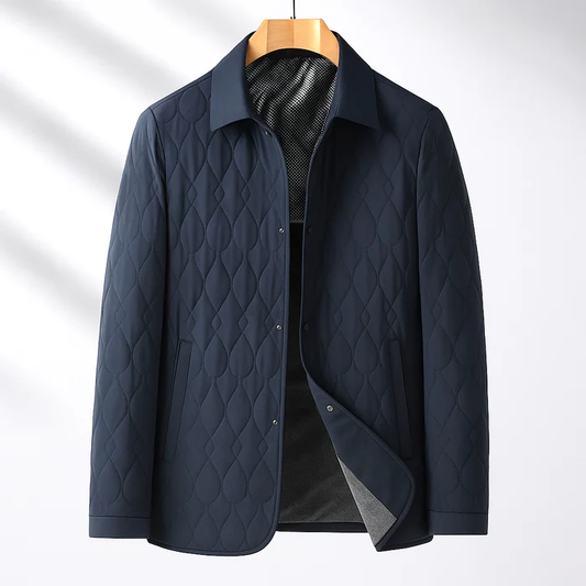 Arthur Quilted Jacket | Collared Snap Button Hip-Length Jacket