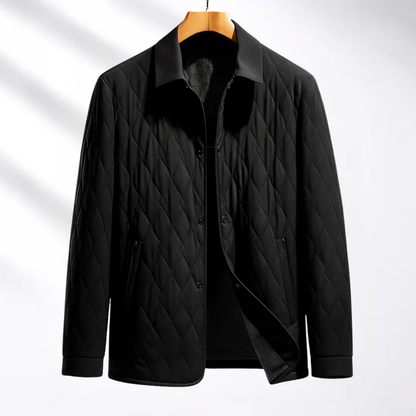 Arthur Quilted Jacket | Collared Snap Button Hip-Length Jacket