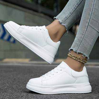 Veronica Leather Orthopedic Lace-Up Sneakers | Platform Sole Sneakers