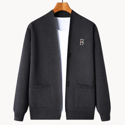 Harry Relaxed Fit Cardigan | V-Neck Button Front Cardigan