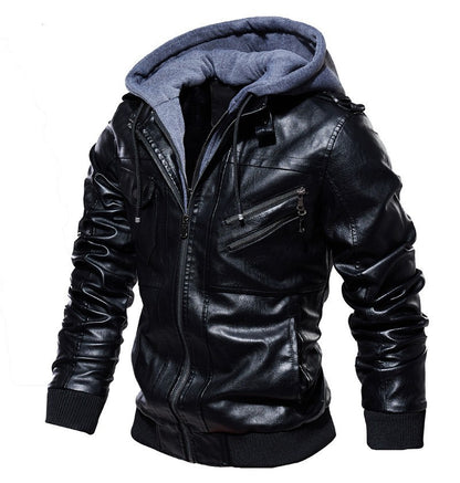 George Regular Fit Biker Jacket | Hooded Biker Jacket
