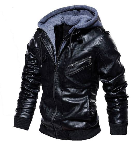 George Regular Fit Biker Jacket | Hooded Biker Jacket