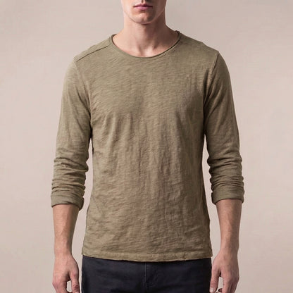 Oscar Regular Fit Long Sleeve T-Shirt | Solid Crewneck Long Sleeve T-Shirt