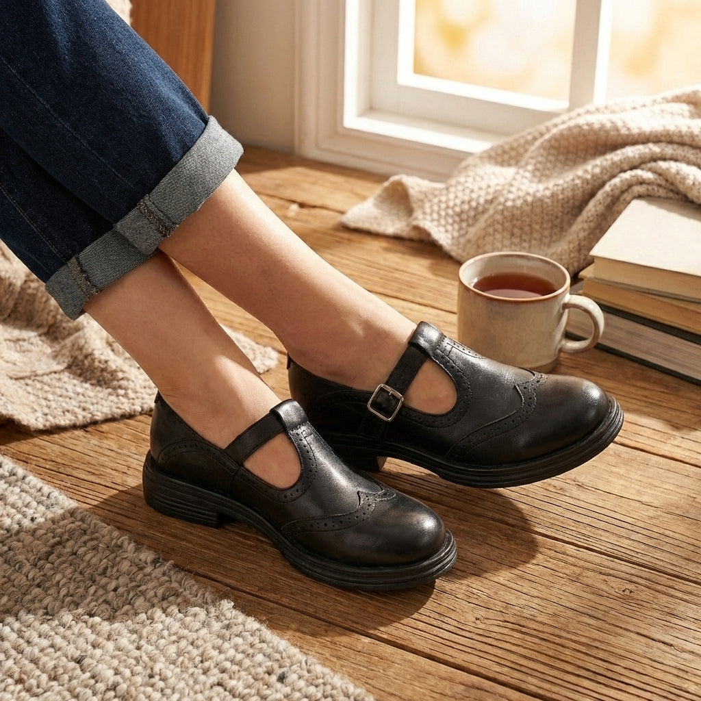 Amelia Orthopedic Mary Jane Shoes | T-Strap Buckle Closure Shoes