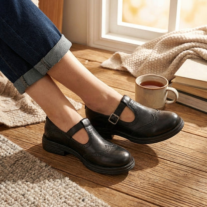 Amelia Orthopedic Mary Jane Shoes | T-Strap Buckle Closure Shoes