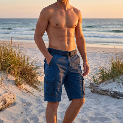 Oliver Relaxed Fit Cargo Shorts | Belted Cargo Pockets Cargo Shorts