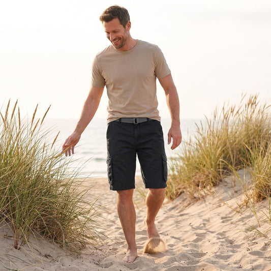 Noah Relaxed Fit Cargo Shorts | Cargo Pockets Side Pockets Shorts