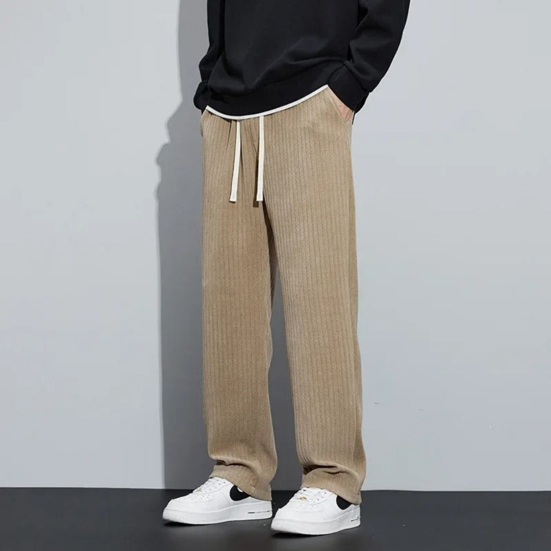 Leo Straight Fit Joggers | Ribbed Drawstring Waist Joggers