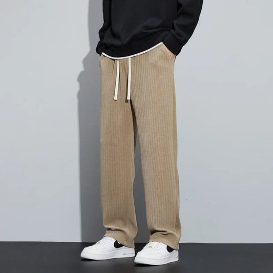 Leo Straight Fit Joggers | Ribbed Drawstring Waist Joggers