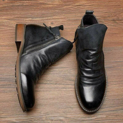 Arthur Regular Fit Ankle Boots | Distressed Finish Round Toe Ankle Boots
