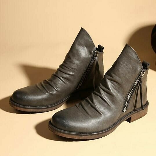 Arthur Regular Fit Ankle Boots | Distressed Finish Round Toe Ankle Boots
