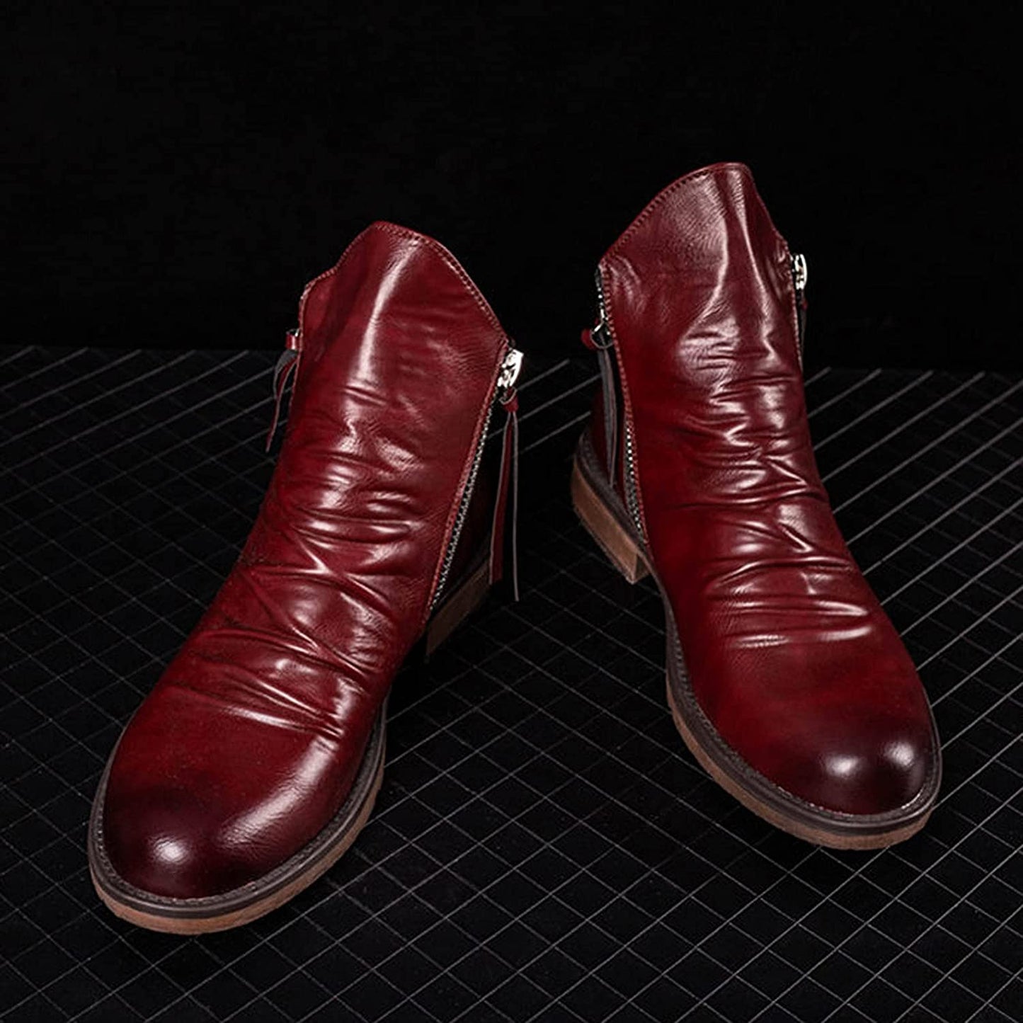 Arthur Regular Fit Ankle Boots | Distressed Finish Round Toe Ankle Boots