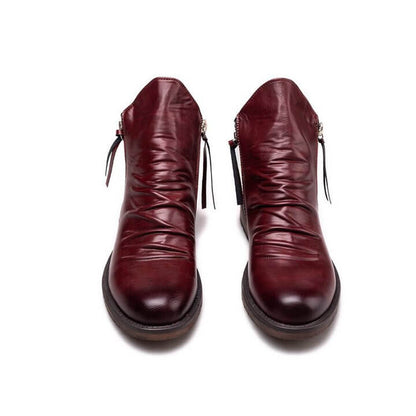 Arthur Regular Fit Ankle Boots | Distressed Finish Round Toe Ankle Boots