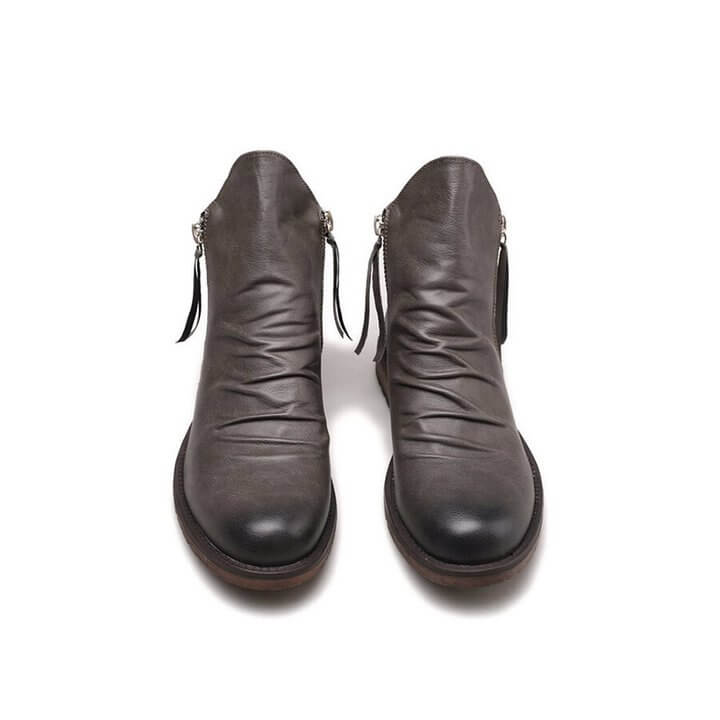 Arthur Regular Fit Ankle Boots | Distressed Finish Round Toe Ankle Boots