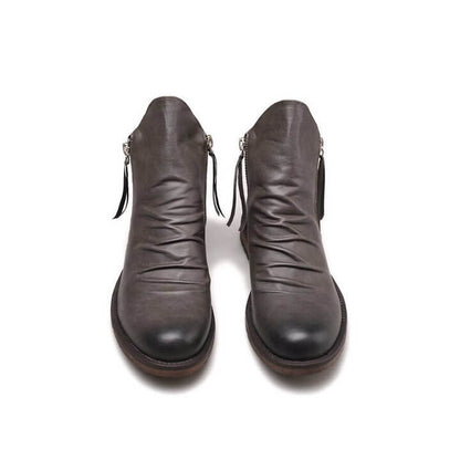 Arthur Regular Fit Ankle Boots | Distressed Finish Round Toe Ankle Boots