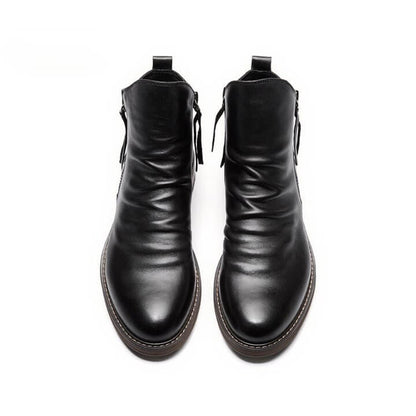 Arthur Regular Fit Ankle Boots | Distressed Finish Round Toe Ankle Boots