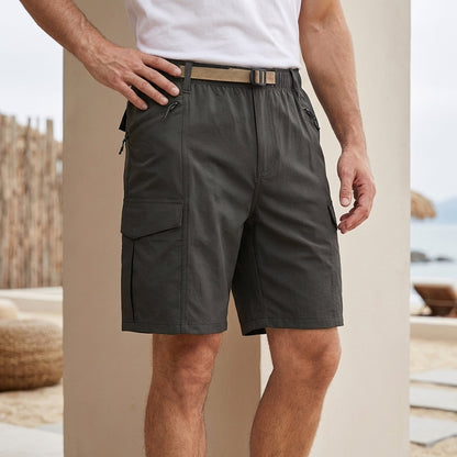 Theodore Loose Fit Shorts | Cargo Pockets Buckle Closure Shorts