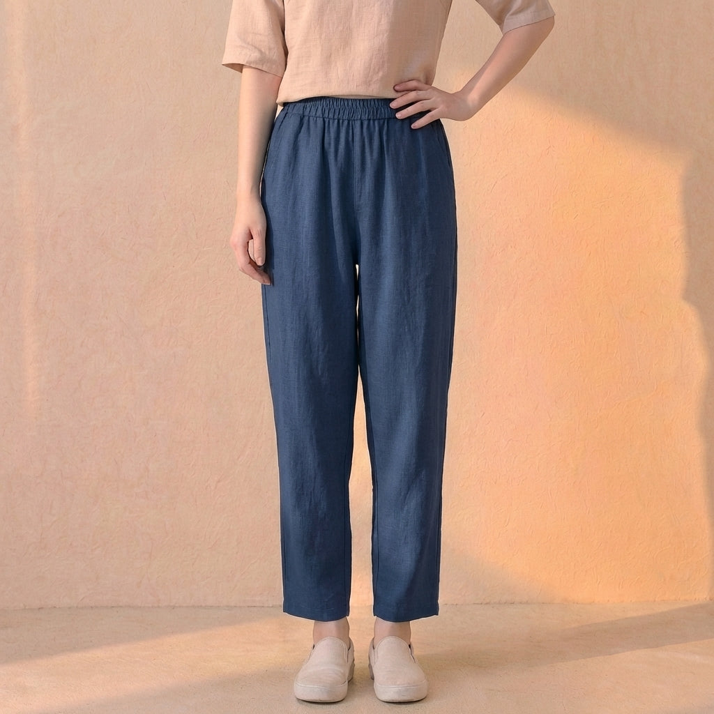 Isla Relaxed Fit Harem Pants | Elastic Waist Side Pockets Pants