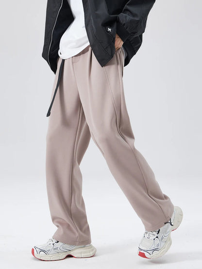 Nathaniel Modern Pleated Wide Leg Pants | Adjustable Hem Streetwear Trousers