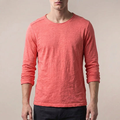 Oscar Regular Fit Long Sleeve T-Shirt | Solid Crewneck Long Sleeve T-Shirt