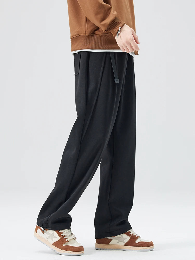 Nathaniel Modern Pleated Wide Leg Pants | Adjustable Hem Streetwear Trousers