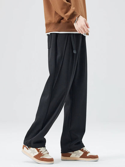 Nathaniel Modern Pleated Wide Leg Pants | Adjustable Hem Streetwear Trousers