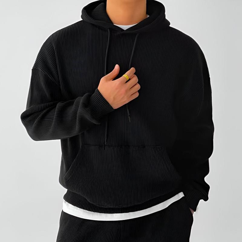 Ethan Oversized Hoodie | Ribbed Kangaroo Pocket Hoodie