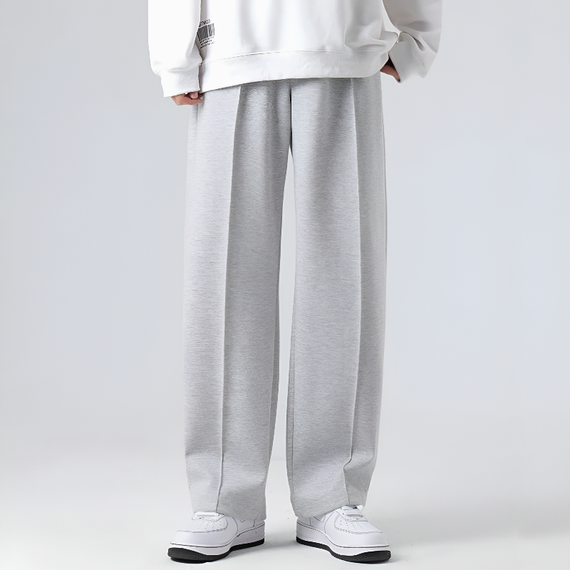 Henry Loose Pleated Trousers | Solid Full-Length Trousers