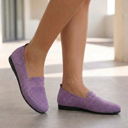 Lily Low-Top Loafer Flats | Geometric Pattern Round Toe Flats