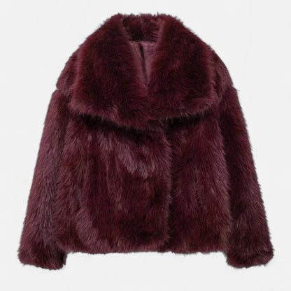 Isla Relaxed Fit Jacket | Wide Collar Fur Trim Jacket