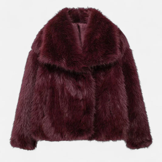 Isla Relaxed Fit Jacket | Wide Collar Fur Trim Jacket