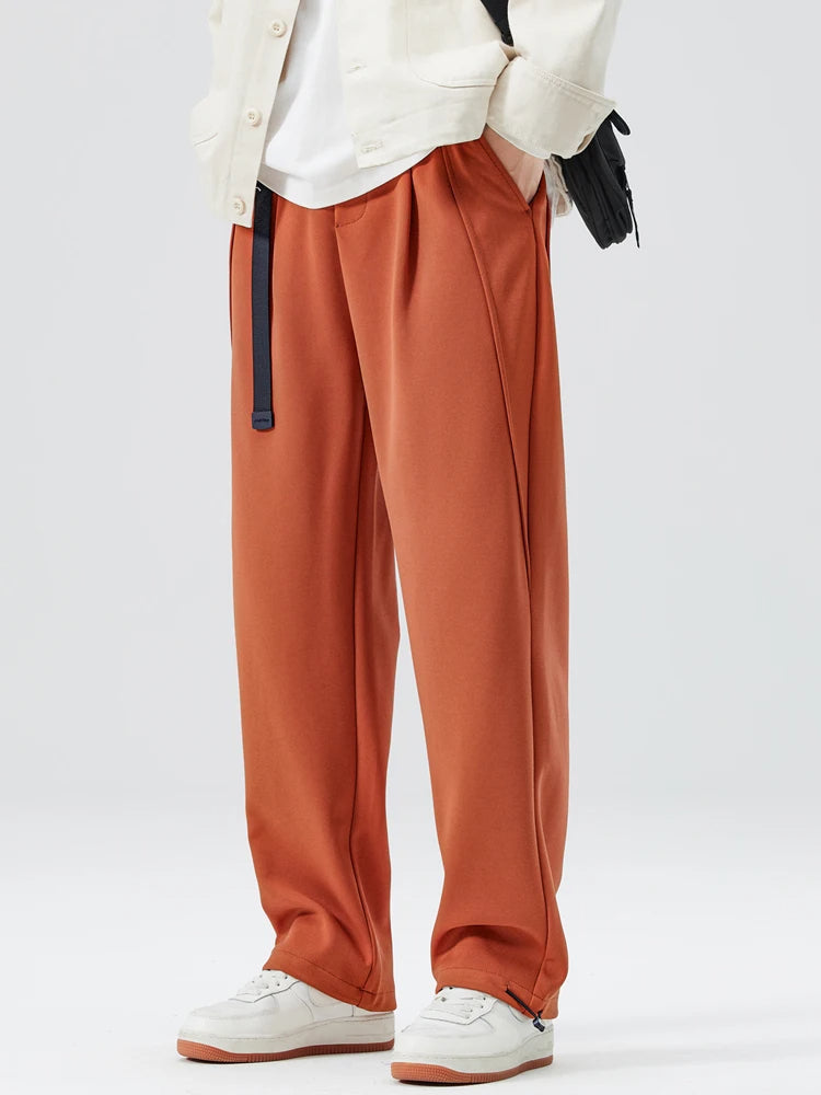Nathaniel Modern Pleated Wide Leg Pants | Adjustable Hem Streetwear Trousers