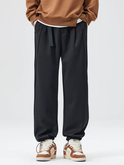 Nathaniel Modern Pleated Wide Leg Pants | Adjustable Hem Streetwear Trousers
