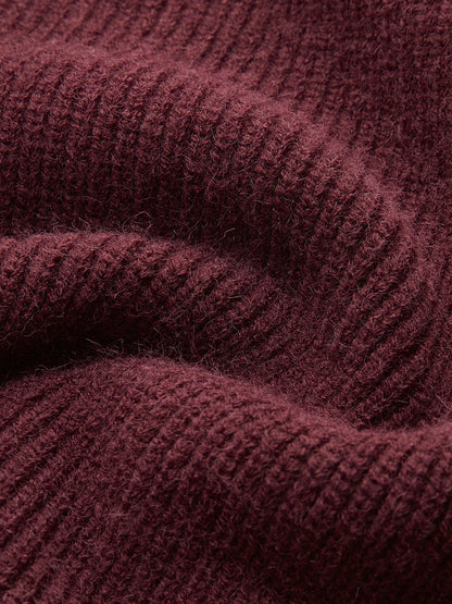 Isla Oversized Mock Neck Sweater | Ribbed Knit Contrast Stitching Sweater